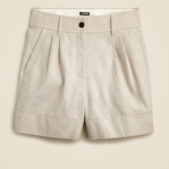 J. Crew Pants - J. Crew Remi short Oatmeal Neutral in stretch linen blend Size 8